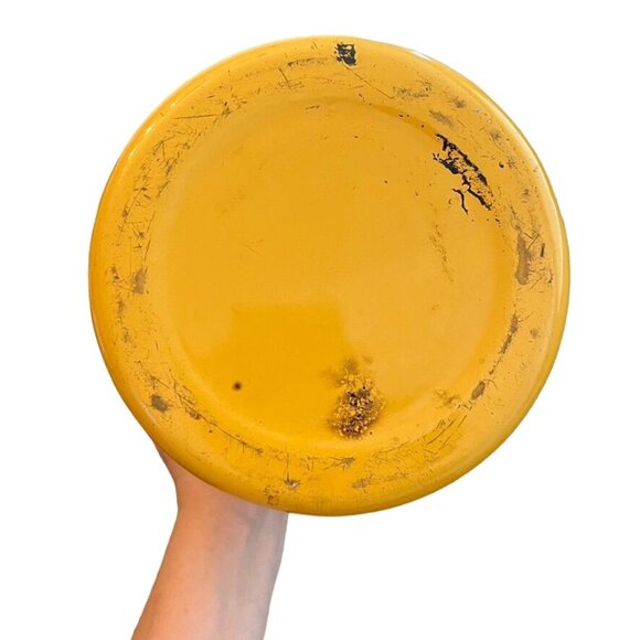 Vintage Sears Merry Mushroom Yellow Stock Pot Enamel w/ Lid 1970 Retro MCM - Picture 10 of 10